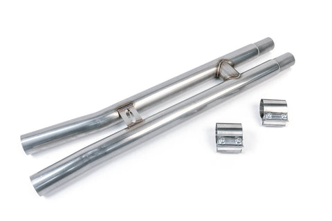 Steeda S550/S650 Mustang GT 5.0L Coyote 304 Stainless Resonator Delete H-Pipe (2018-2024)