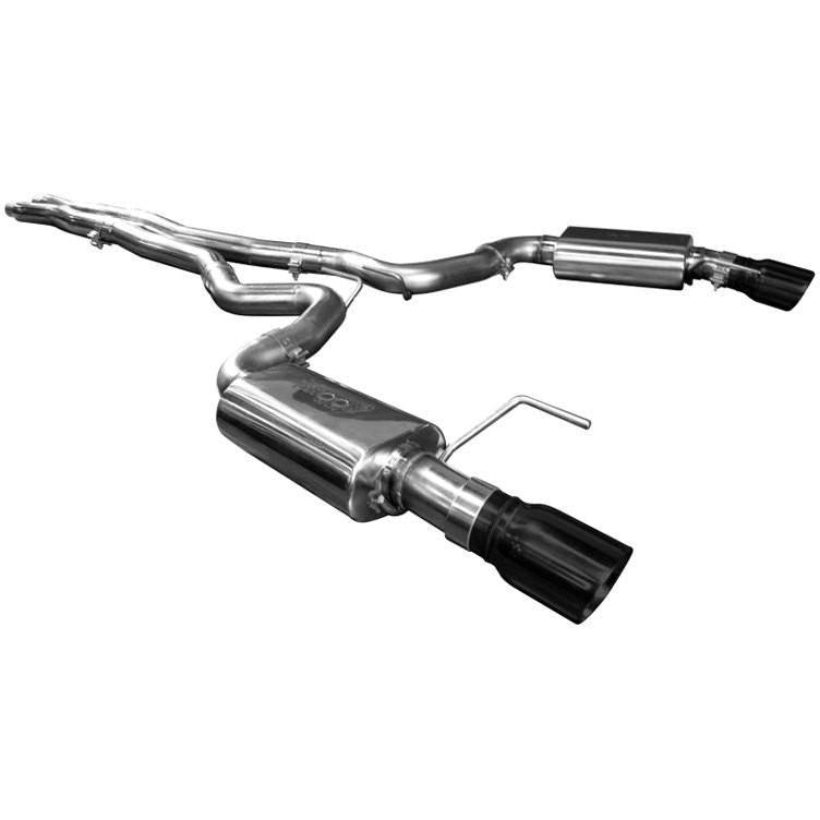 2015+ CAT BACK EXHAUST W/ X-PIPE & BLACK TIPS