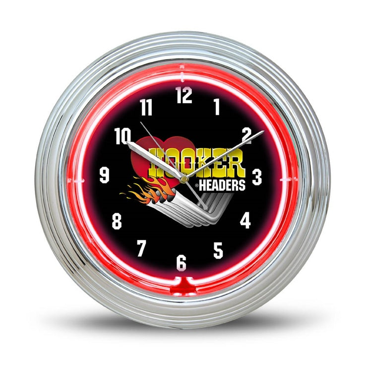Clock Header Hooker Headers Neon Wall Clock - Steeda
