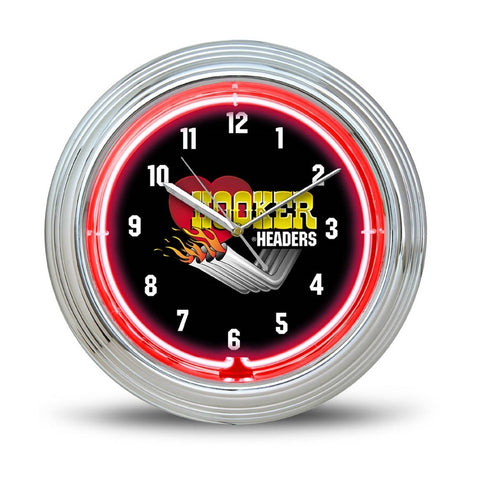 Hooker Headers Neon Wall Clock