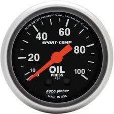 Oil Pressure Gauge (Sport Comp. 0-100 PSI, Mechanical)