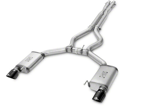 AFE Mach Force-XP 3 in. Cat-Back Exhaust w/ X-Pipe - Black Tips