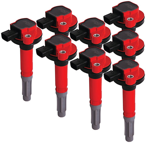 MSD IGNITION COIL - BLASTER - FORD 5.0L COYOTE - RED - 8-PACK (2011-2016 Mustang GT)