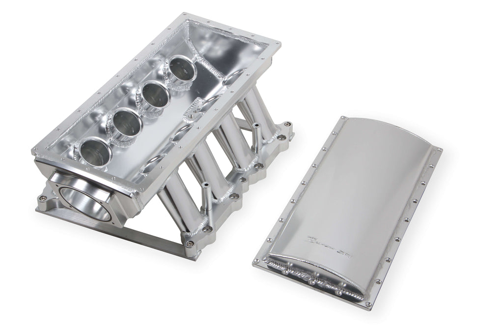 SNIPER EFI FABRICATED RACE SERIES INTAKE MANIFOLD - 2011-14 FORD 5.0L COYOTE - SILVER