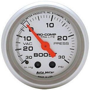 Boost Gauge (30 PSI/30 IN Vac Ultralite 2 1/16)