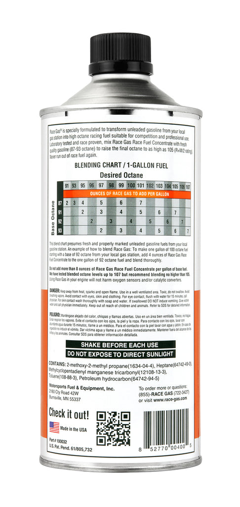 RACE-GAS Racing fuel Concentrate/Addative