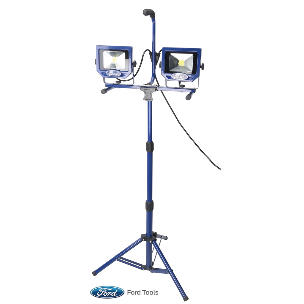 Worklight With Fast Clamp and Stand, 2 x 20W, 2 x 1400 Lumen