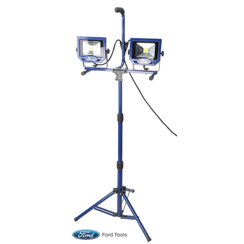 Worklight With Fast Clamp and Stand, 2 x 20W, 2 x 1400 Lumen